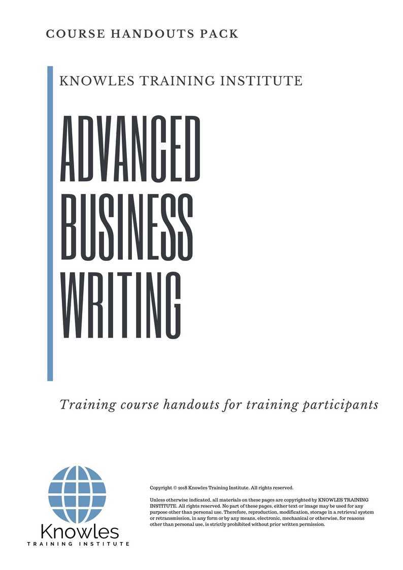 Advanced Business Writing Training Course in Mexico Handouts