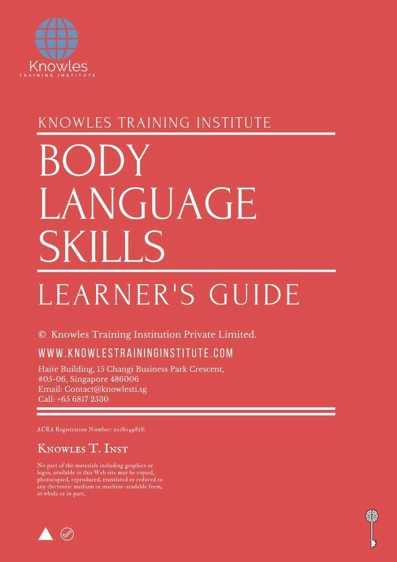 Body Language Skills Training Course in Mexico Learner_s Guide