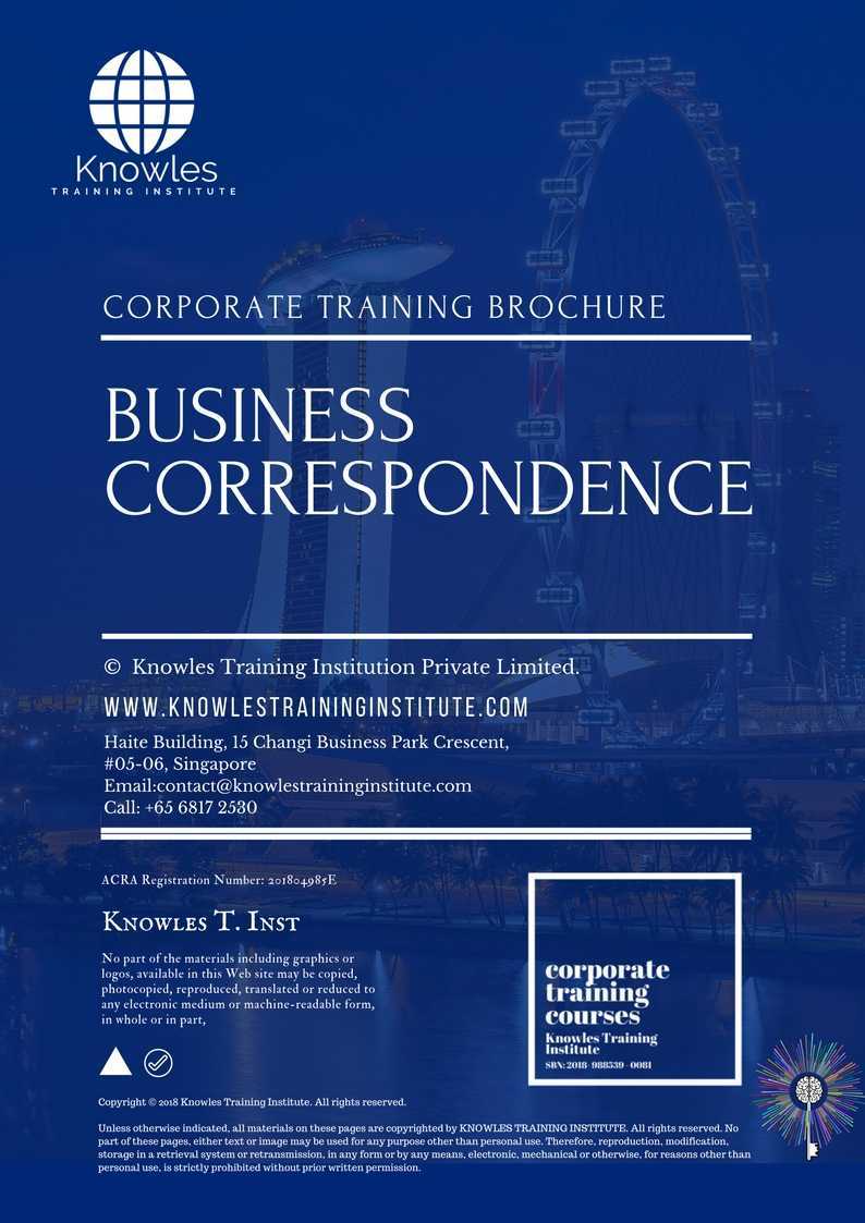 Business Correspondence Training Course in Mexico Brochure