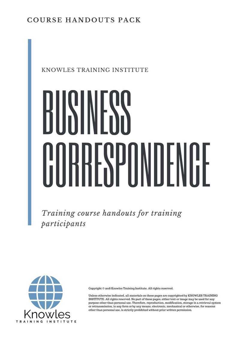 Business Correspondence Training Course in Mexico Handouts