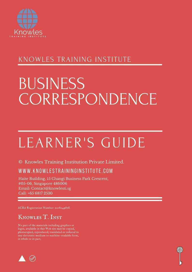 Business Correspondence Training Course in Mexico Learner_s Guide