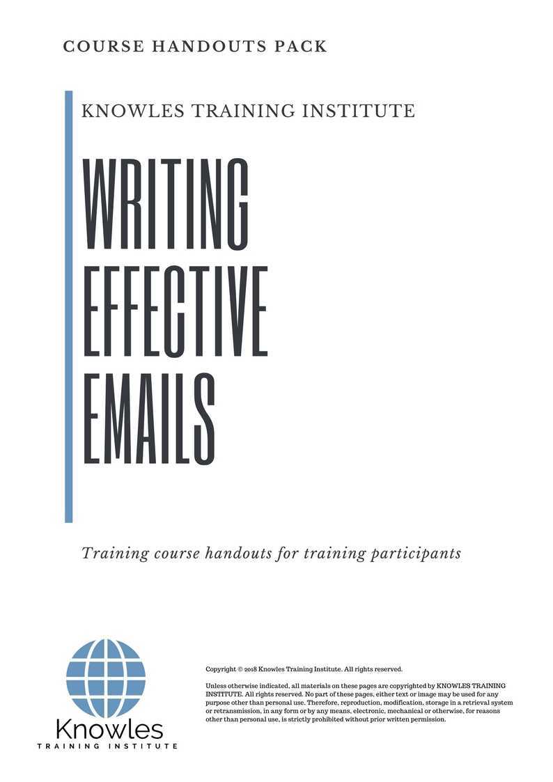Course Handouts for Writing Effective Emails Course in Mexico
