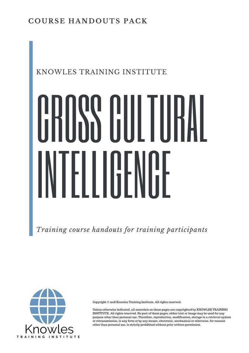 Cross Cultural Intelligence Training Course in Mexico Handouts