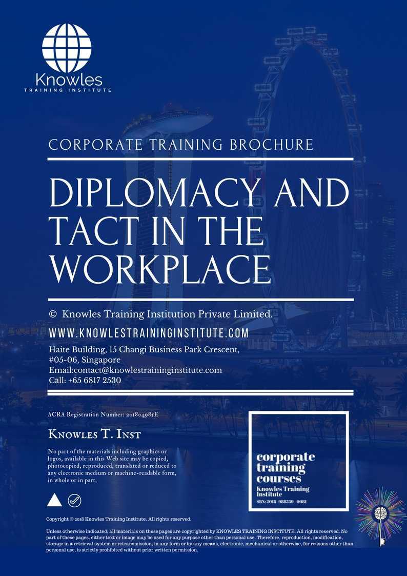 Diplomacy and Tact In The Workplace Training Course in Mexico Brochure