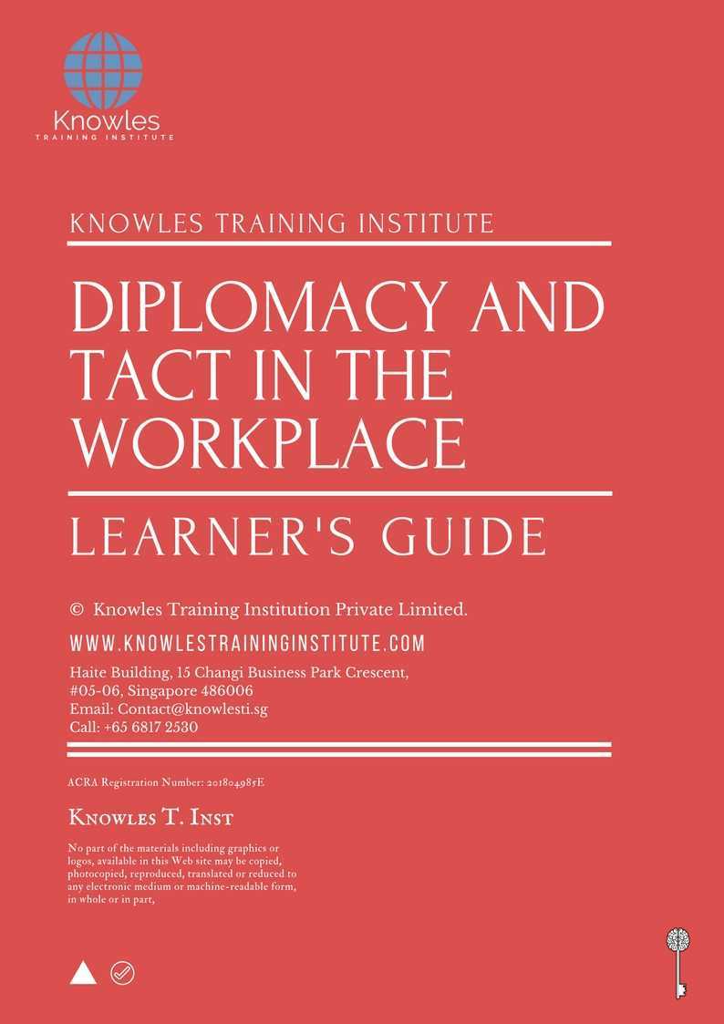 Diplomacy and Tact In The Workplace Training Course in Mexico Learner_s Guide
