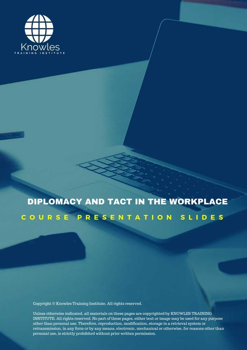 Diplomacy and Tact In The Workplace Training Course in Mexico Presentation Slides
