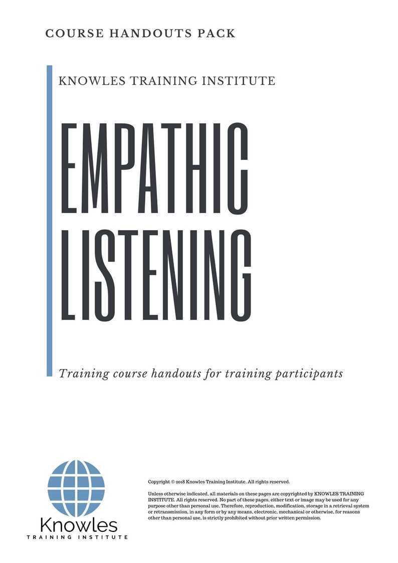 Empathic Listening Training Course in Mexico Handouts