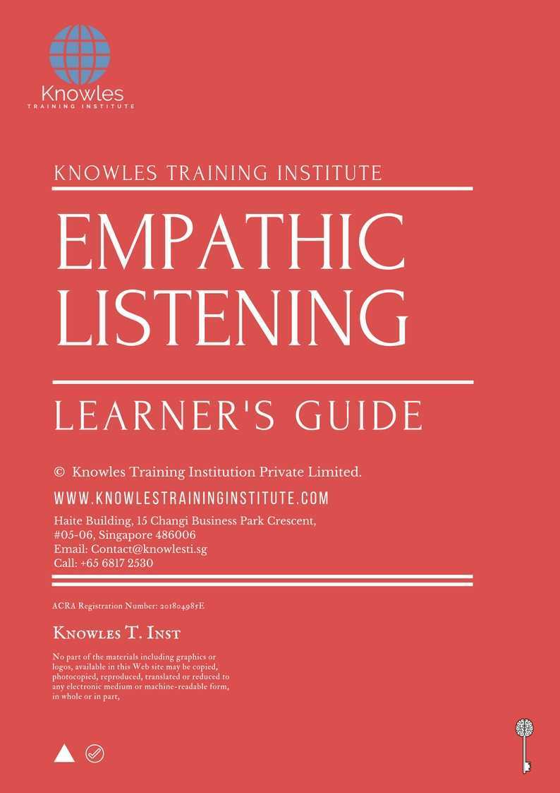 Empathic Listening Training Course in Mexico Learner_s Guide