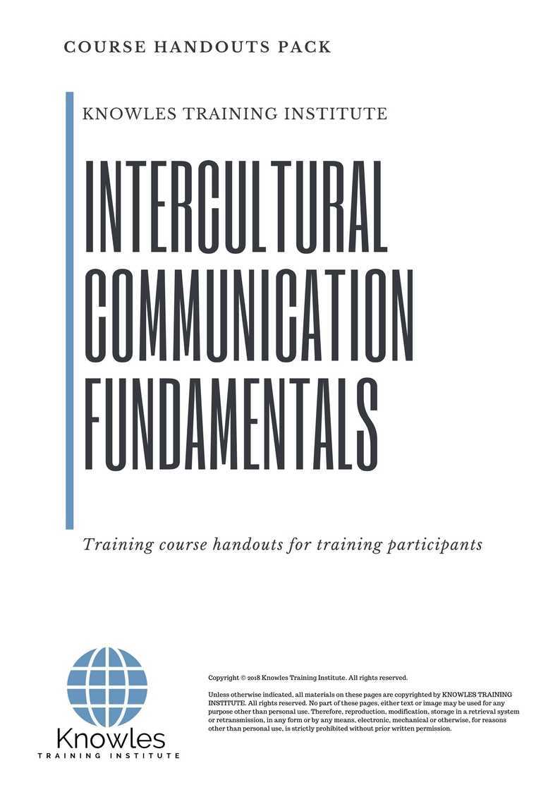 Intercultural Communication Fundamentals Training Course in Mexico Handouts