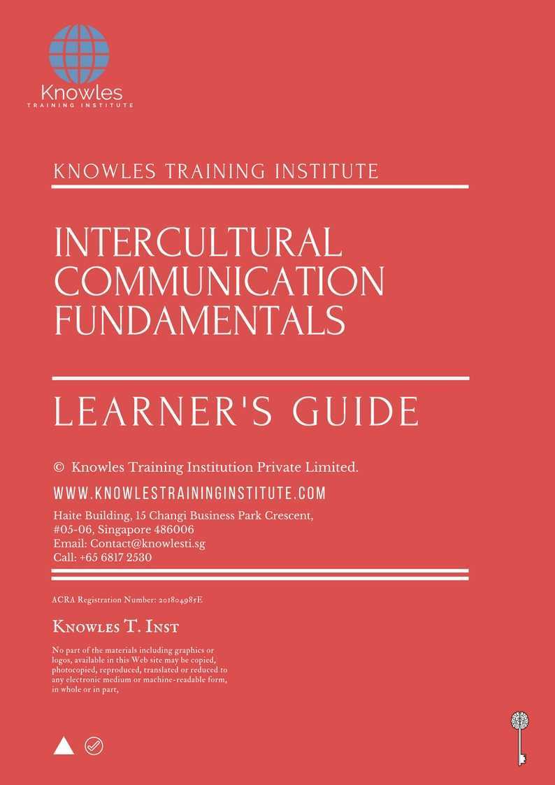 Intercultural Communication Fundamentals Training Course in Mexico Learner_s Guide