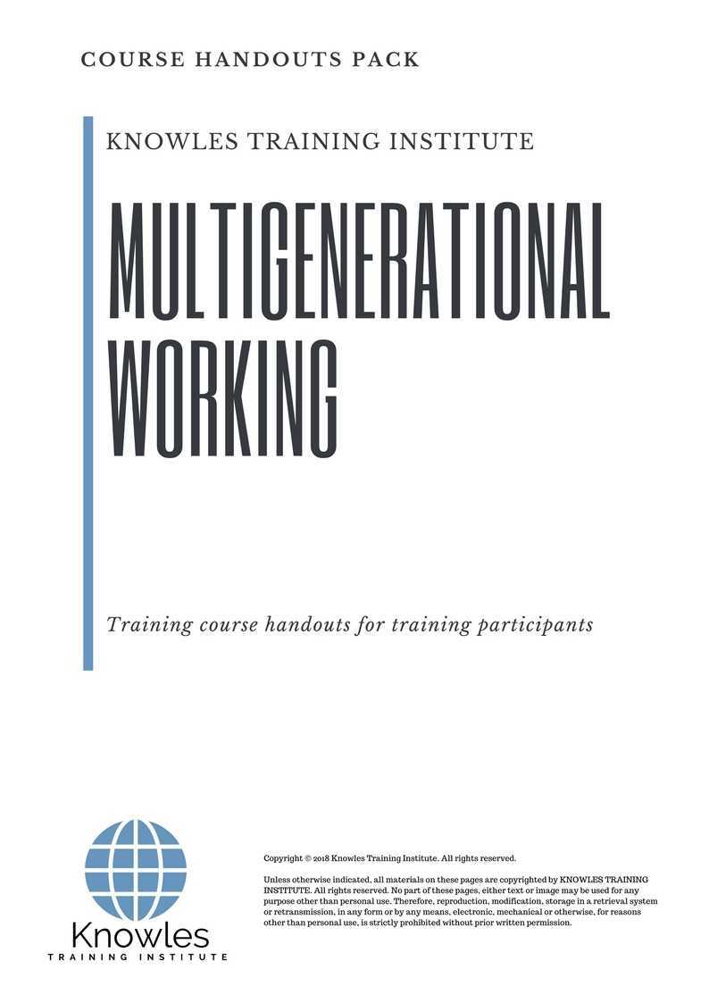 Multigenerational Working Training Course in Mexico Handouts
