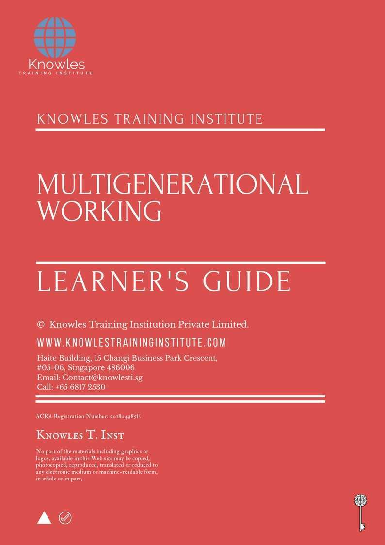 Multigenerational Working Training Course in Mexico Learner_s Guide
