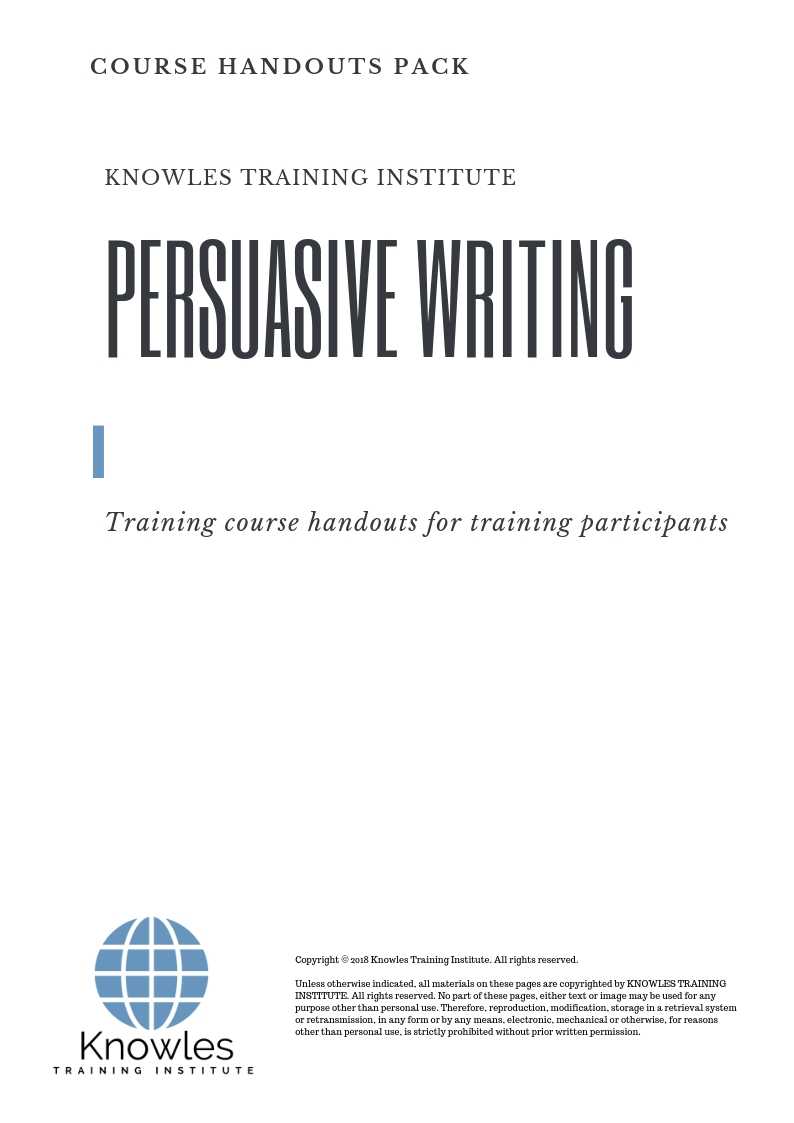 Persuasive Writing Course in Mexico Handouts
