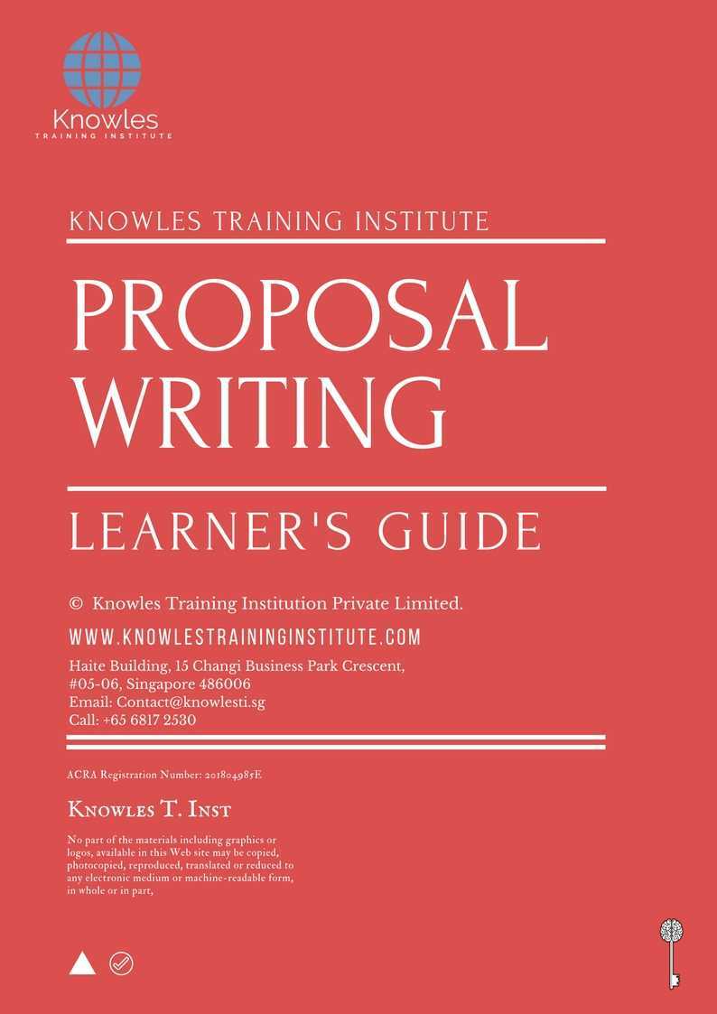 Proposal Writing Training Course in Mexico Learner_s Guide