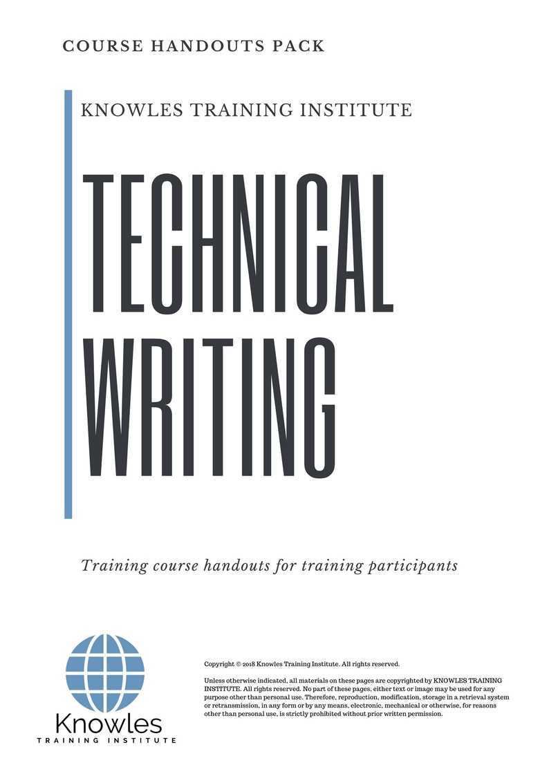 Technical Writing Training Course in Mexico Handouts