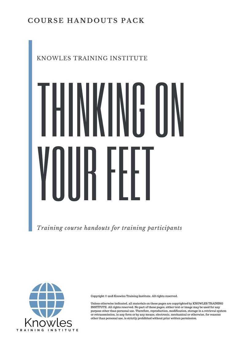 Thingking On Your Feet Training Course in Mexico Handouts