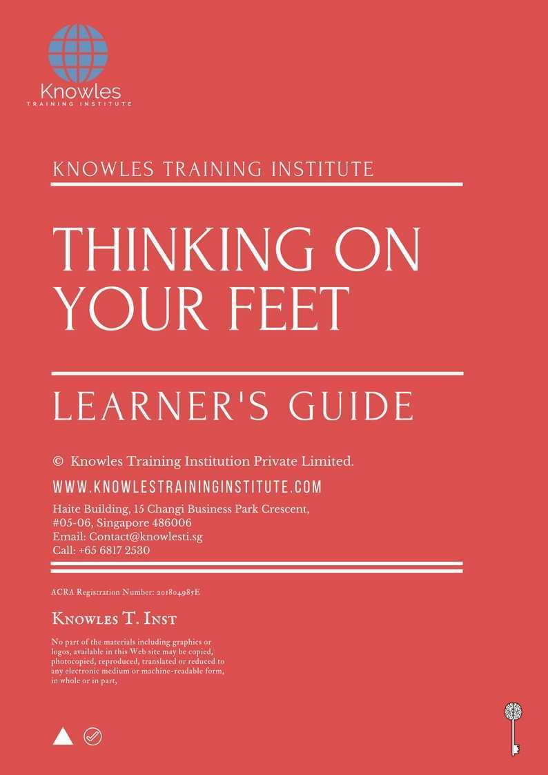 Thingking On Your Feet Training Course in Mexico Learner_s Guide