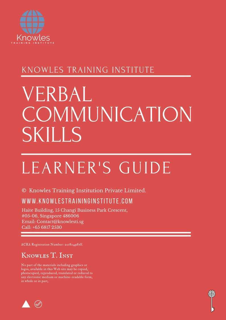 Verbal Communication Skills Training Course in Mexico Learner_s Guide