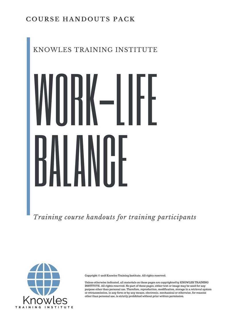 Work-Life Balance Training Course in Mexico Handouts