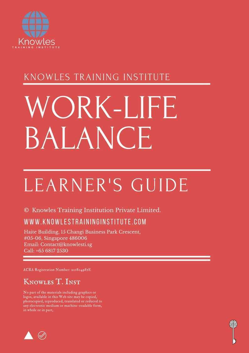 Work-Life Balance Training Course in Mexico Learner_s Guide