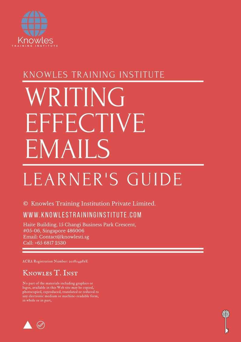 Writing Effective Email writing Course in Mexico Learner_s Guide