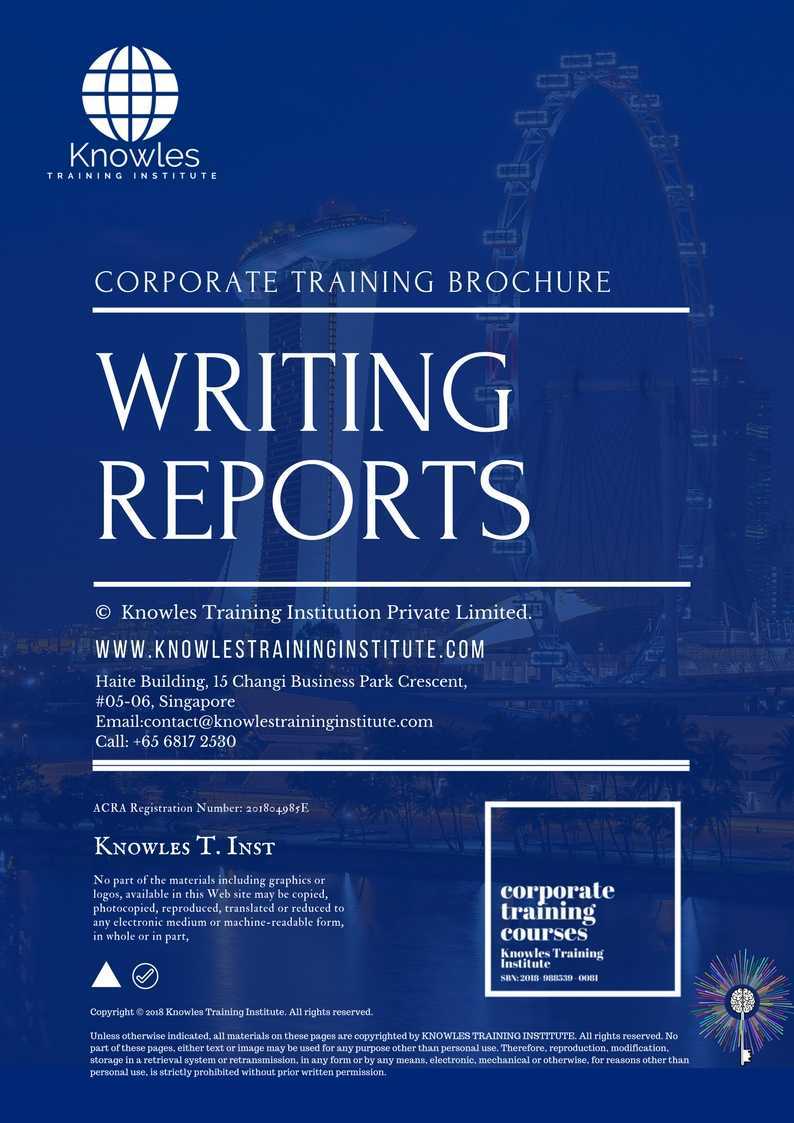 Writing Reports Training Course in Mexico Brochure
