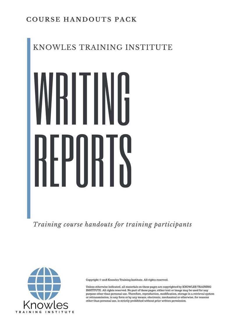 Writing Reports Training Course in Mexico Handouts