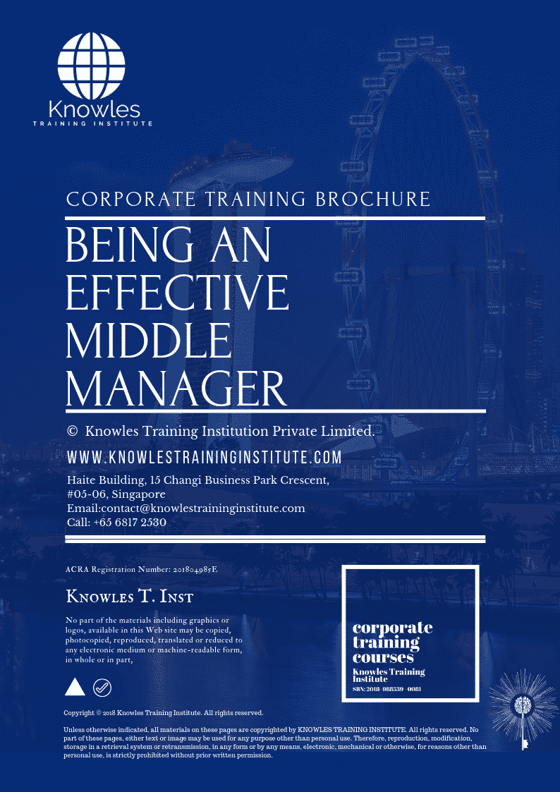 Being an Effective Middle Manager Training Course in Mexico Brochure