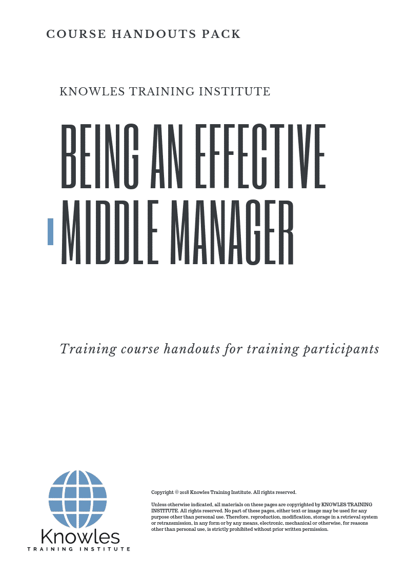 Being an Effective Middle Manager Training Course in Mexico Handouts