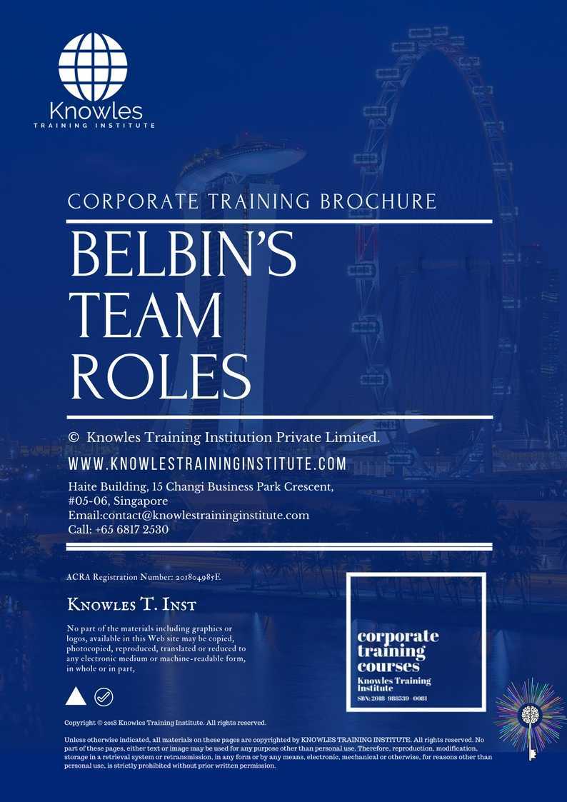 Belbin’S Team Roles Training Course in Mexico Brochure