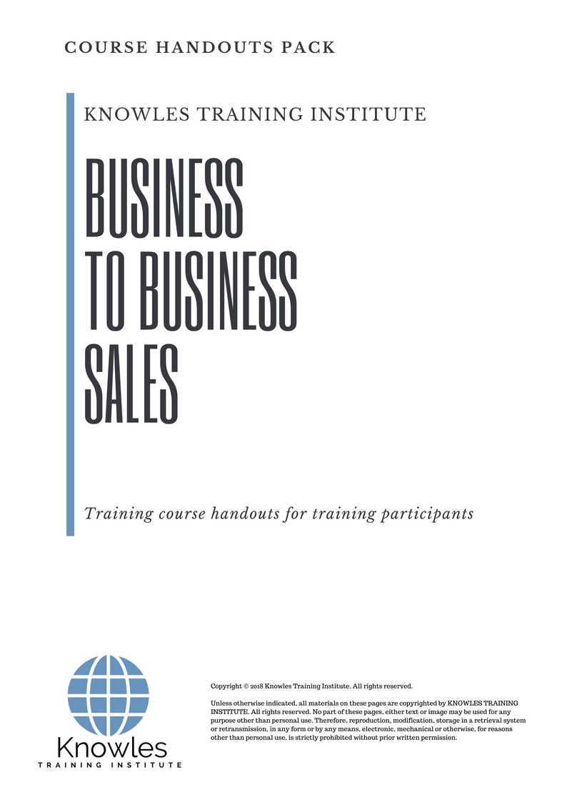 Business To Business Sales Course in Mexico Handouts