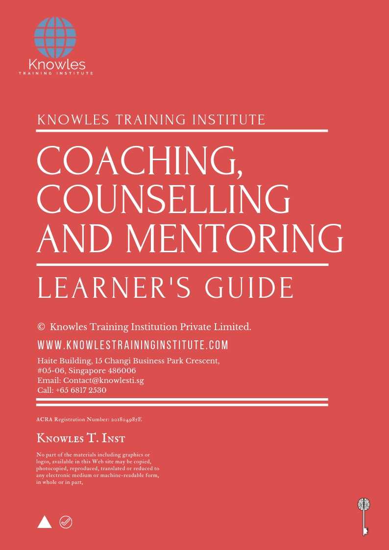 Coaching, Counselling And Mentoring Course in Mexico Learner_s Guide