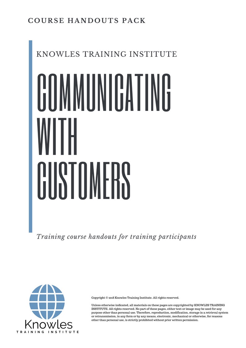 Communicating With Customers Course in Mexico Handouts