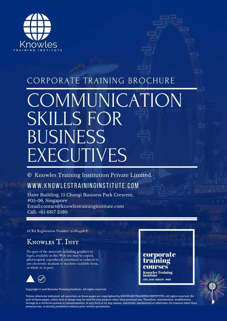 Communication Skills For Bussiness Executive Training Course in Mexico Brochure