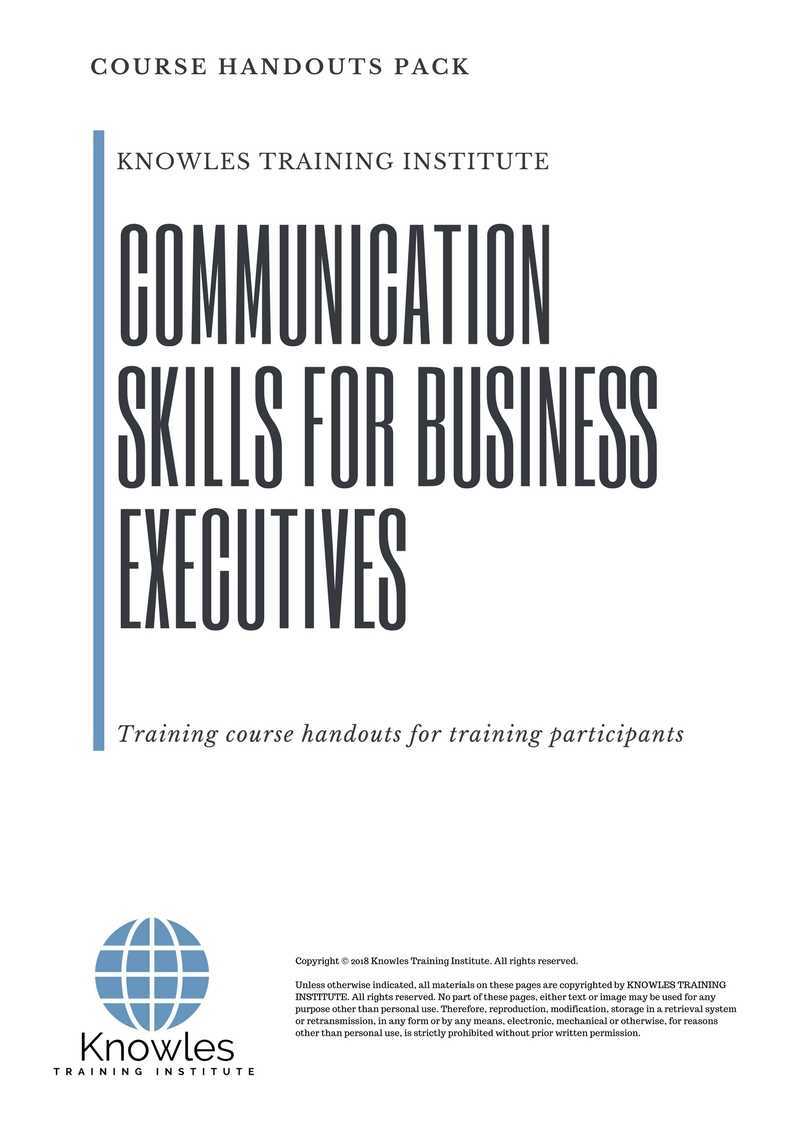 Communication Skills For Bussiness Executive Training Course in Mexico Handouts