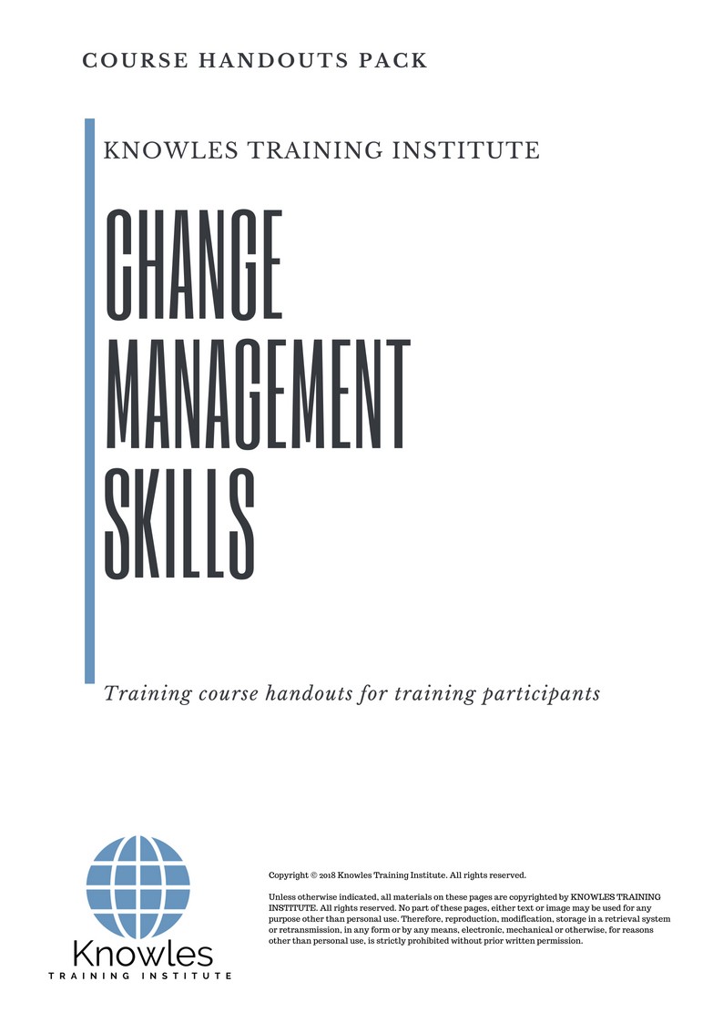Course Handouts For Change Management Skills Training Course in Mexico