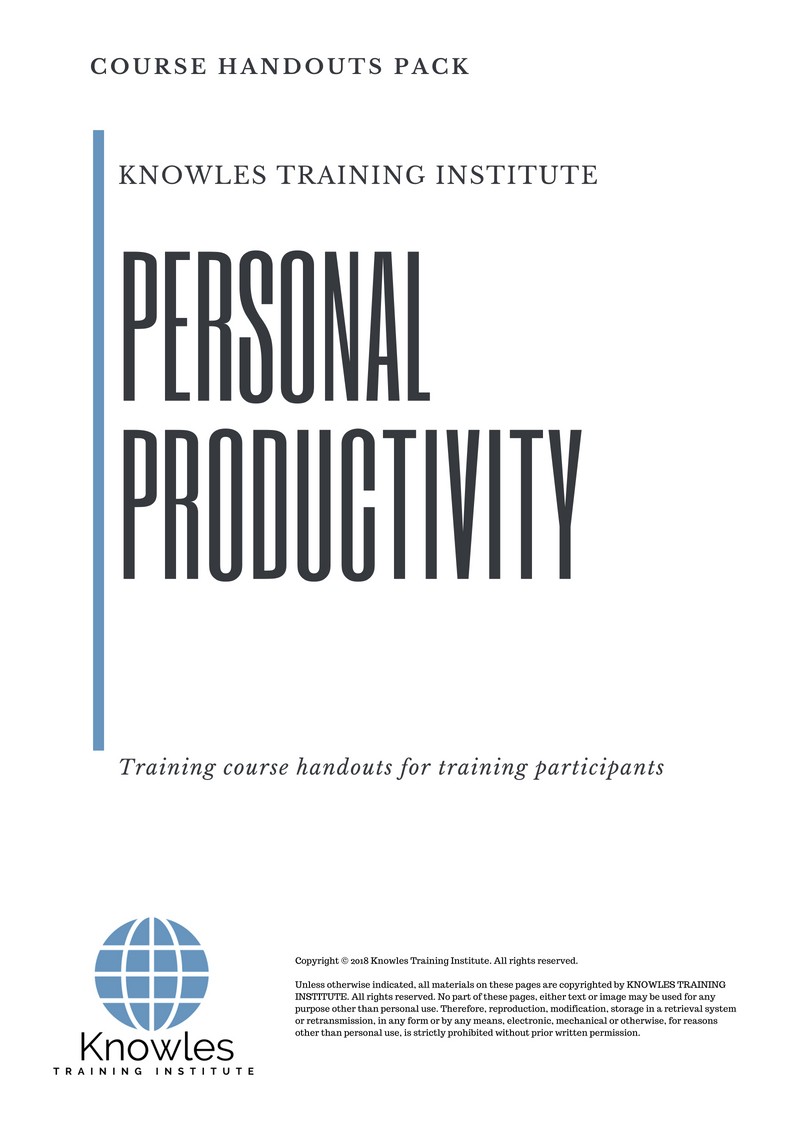 Course Handouts For Personal Productivity Training Course in Mexico