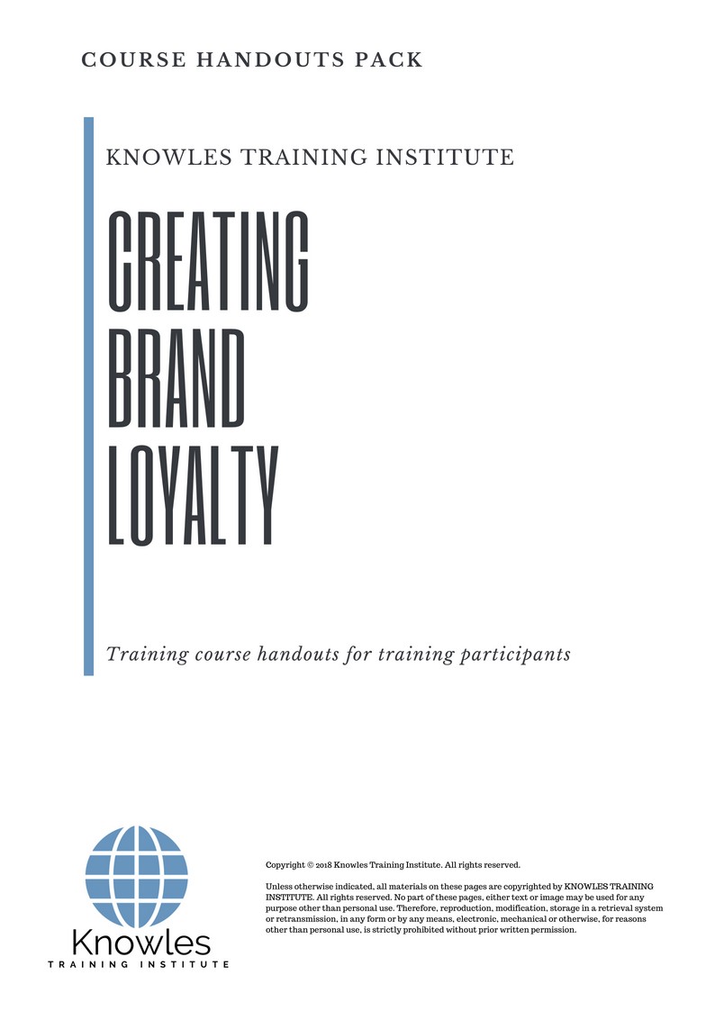 Creating Brand Loyalty Course in Mexico Handouts