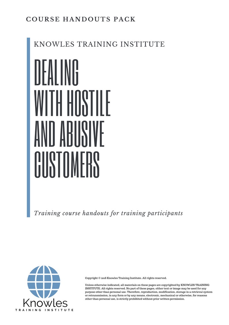 Dealing With Hostile And Abusive Customers Course in Mexico Handouts