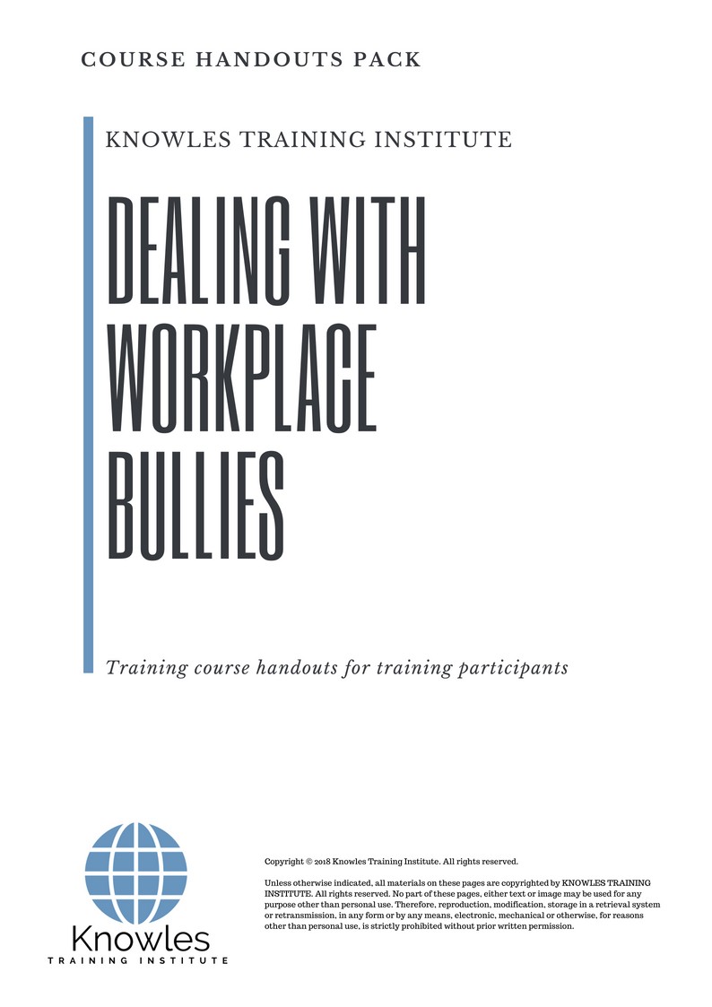 Dealing With Workplace Bullies Course in Mexico Handouts