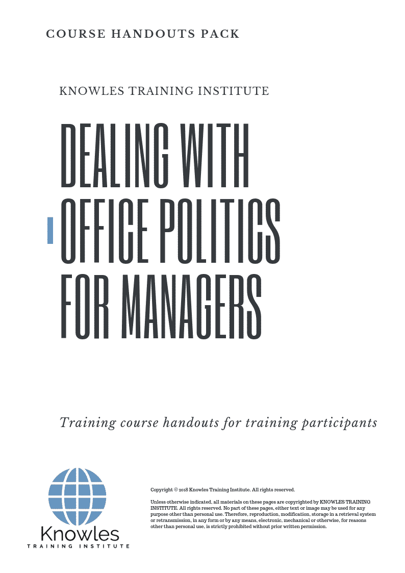 Dealing with Office Politics for Managers Training Course in Mexico Handouts