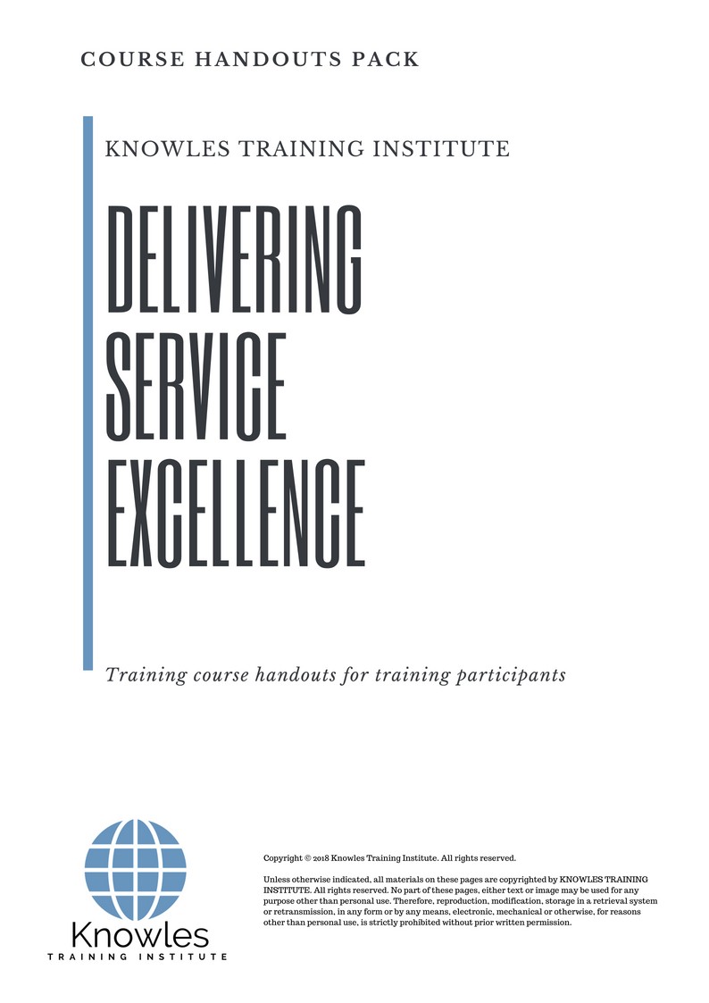Delivering Service Excellence Course in Mexico Handouts