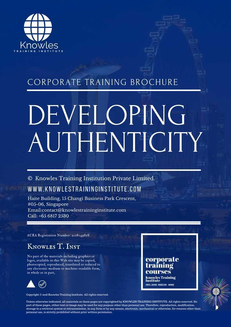 Developing Authnticity Training Course in Mexico Brochure