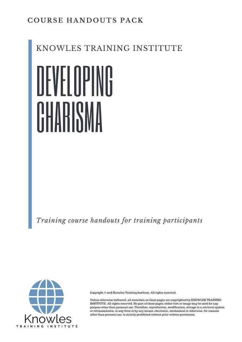 Developing Charisma Training Course in Mexico Handouts