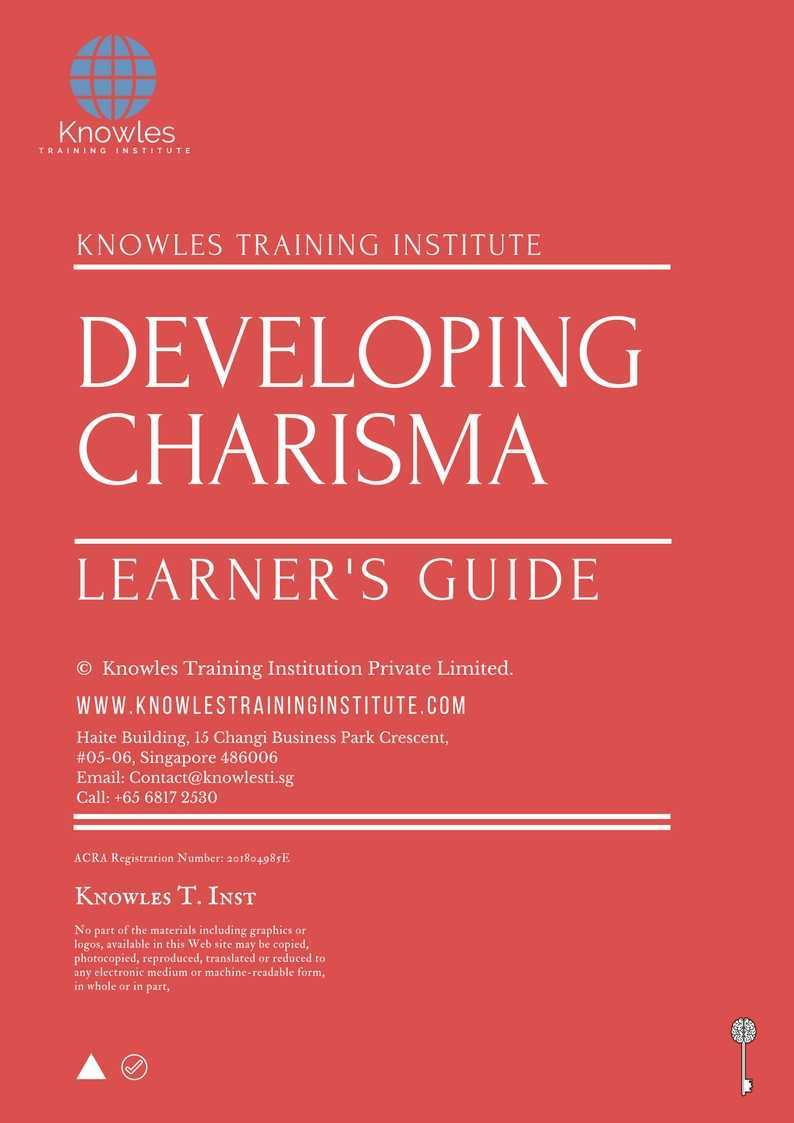 Developing Charisma Training Course in Mexico Learner_s Guide