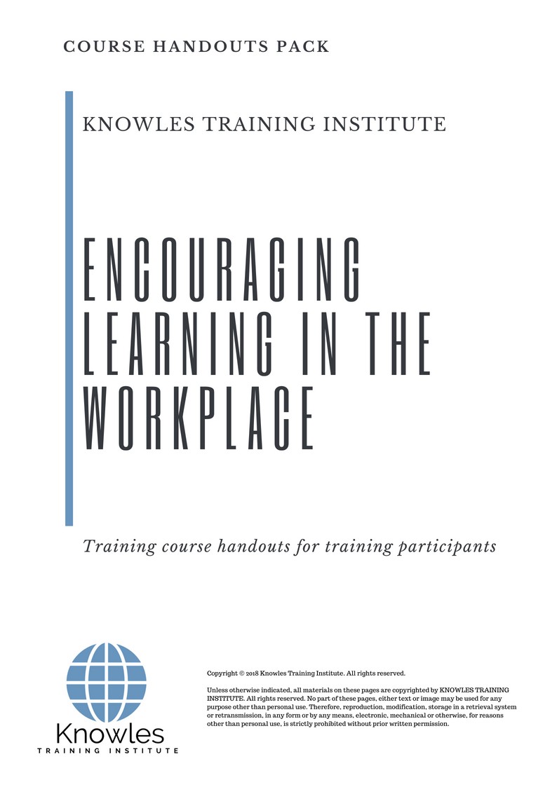 Encouraging Learning In The Workplace Course in Mexico Handouts