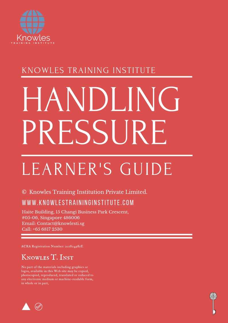 Handling Pressure Training Course in Mexico Learner_s Guide