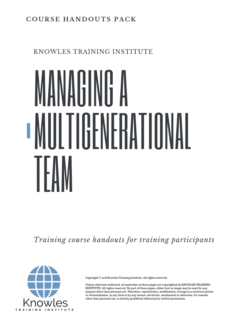 Managing A Multigenerational Team Course in Mexico Handouts