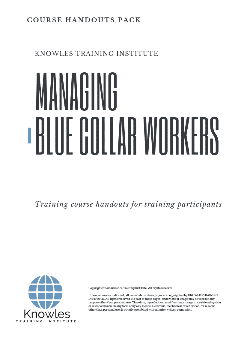 Managing Blue Collar Workers Course in Mexico Handouts