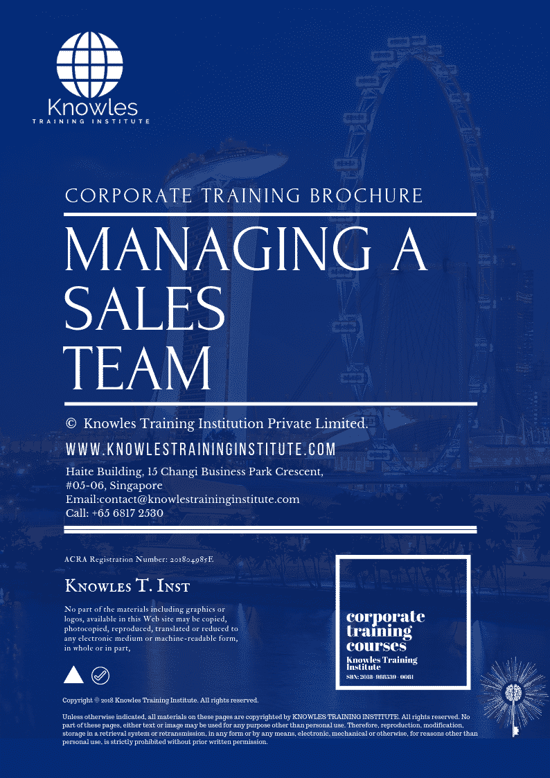 Managing a Sales Team Training Course in Mexico Brochure